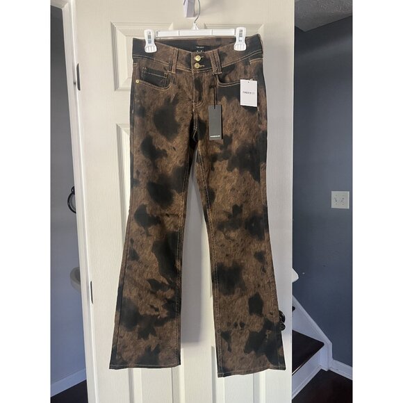 Forever 21 Women’s Bootcut Jeans 26 Brown Black Acid Wash Bleach Effect NWT - Picture 1 of 5